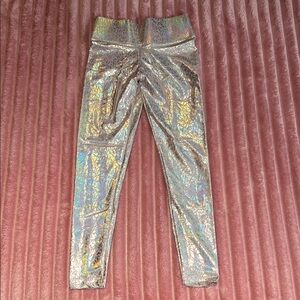 Cute Booty Lounge Holographic Silver Leggings